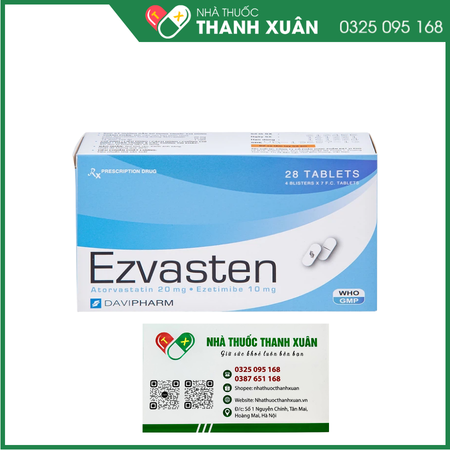 Ezvasten 20/10mg trị tăng mỡ máu